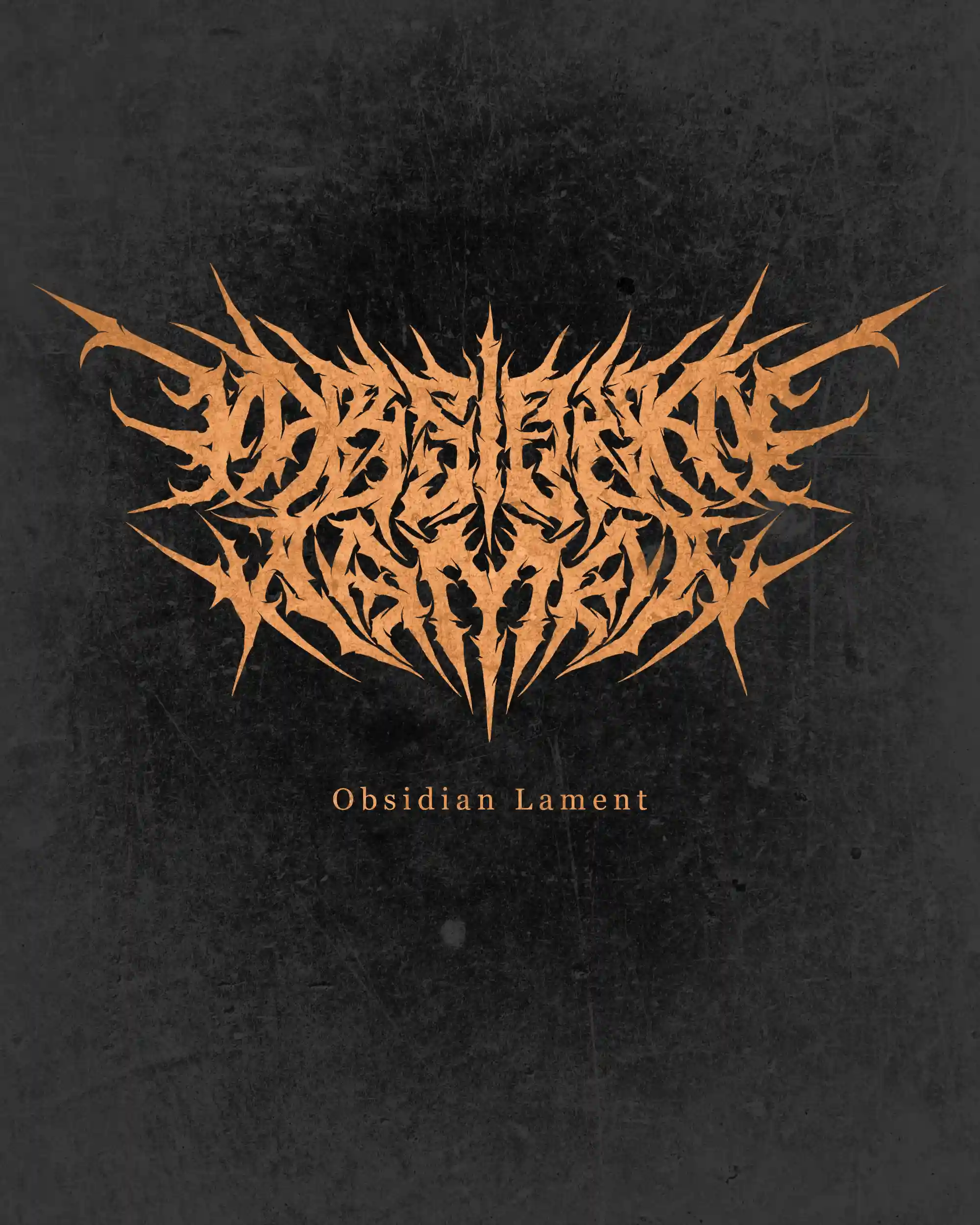 Obsidian Lament death metal style logo in gold on black.